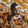 Картина янтарная "Табун лошадей" 30х40 см, фотография 3. Интернет-магазин ЛАВКА ПОДАРКОВ