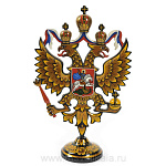 24182/37*32см  Хохлома ГЕРБ РФ настольный с резьбой 