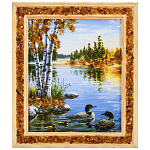 0076390/18*21см (15*18см)  Картина (янтарная крошка)  "ПЕЙЗАЖ" № 3 малая 