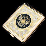 200310 Златоуст Портсигар ГЕРБ РФ, бол с чернением