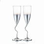 Набор 2 бокала для шампанского 180 мл "Омбре Дымка" изогнутая ножка, фотография 1. Интернет-магазин ЛАВКА ПОДАРКОВ