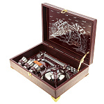 0080354/024-3 сереб цв НАБОР ДЛЯ ПИКНИКА шкатулка (медведь)