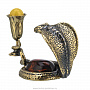 Статуэтка с янтарем "Змея с рюмкой", фотография 2. Интернет-магазин ЛАВКА ПОДАРКОВ