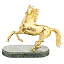 Бронзовая статуэтка с позолотой "Вздыбленный конь", фотография 1. Интернет-магазин ЛАВКА ПОДАРКОВ