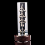 Статуэтка из металла и стекла "Вышка ЛЭП"