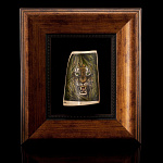 0064435/18 Бивень мамонта ПАННО в раме"Снежный барс"22*25/11,5*14см (черная коробка)