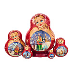 Матрешка "Зима" 5 мест