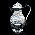 0055806 Серебро 875* КУВШИН С КРЫШКОЙ  гравировка, чернение серебра 526,6гр 526,6