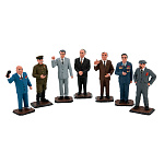 28163-7ф Оловянная миниатюра "Политические деятели" (композиция из 8 фигур)