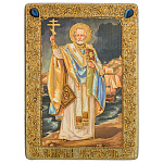 200473/21*29см Икона подарочная "Св. Николай Чудотворец" мор.дуб  в ПУ (RTI-639-2.m)