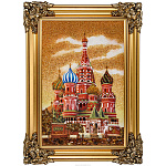 Картина янтарная "Храм Василия Блаженного" 40х60 см