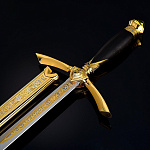 0037937 Златоуст СТИЛЕТ"Триллиант" (ручка эбен, драг.платки 100 карат, позолота)