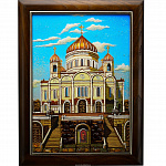 Картина янтарная "Храм Христа Спасителя" 