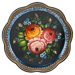 0074305 Поднос с авторской росписью D-34 см А1009