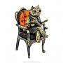 Статуэтка с янтарем "Кот читающий", фотография 1. Интернет-магазин ЛАВКА ПОДАРКОВ