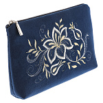 -2090000008098 Косметичка тк.бархат Мод 425-1 Рис 1879 А разм 13*18,5*3,5 /тк.бархат син4.23.