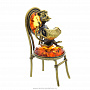 Статуэтка с янтарем "Кот с гармошкой" (коньячный), фотография 3. Интернет-магазин ЛАВКА ПОДАРКОВ