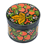 0070613  Хохлома Шкатулка (коробочка) КЛУБНИКА 9*8 см 
