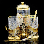 0055136 Златоуст Набор (френч пресс, подстаканник 2шт) ZF-20910