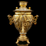 11079 Златоуст  САМОВАР "УЗОРЫ" золочение,фианиты