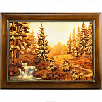 Янтарная картина "Ручей в лесу"