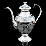 Чайник с гравировкой и чернением (серебро 875*)