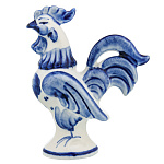 200100 Гжель Скульптура  "ПЕТУХ", в коб