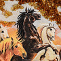 Картина янтарная "Табун лошадей" 98х78 см, фотография 3. Интернет-магазин ЛАВКА ПОДАРКОВ