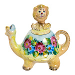 0068180/ЦВЕТ Гжель Чайник"Черепаха" коллекционный (в цвете )