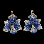 821695/9,76г  Серебро 925* СЕРЬГИ вст.Сваровски