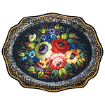 Поднос с авторской росписью "Цветы" 38х31 см