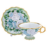 0064905 Гжель Чайная пара "Екатерина" коллекционная (в цвете и золоте)