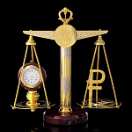 /Б Златоуст Сувенир ЧАСЫ настольные "ВРЕМЯ-ДЕНЬГИ" 25*20см в уп 