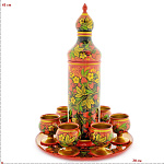 0021113/№1 Хохлома Набор д/вина"Винная симфония"МУЗ. 8 пр.(Зол/хохл) 63930000008