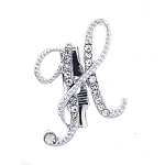 0071322/ДББКНС516899 Бижутерия БРОШЬ БУКВА"Н" серебристая