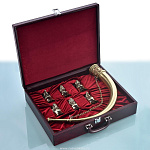 0023032 НАБОР подарочный "ОХОТНИЧИЙ №2":Рог+ стопки "Звери"6шт.  в ПУ