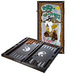 0072457 НАРДЫ янтарные "САМУРАЙ" 60*30*8 (янтарь,дуб)