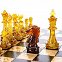 Шахматы из карельской березы с янтарными фигурами 25х25 см, фотография 4. Интернет-магазин ЛАВКА ПОДАРКОВ