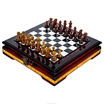 Шахматы с янтарными фигурами "Кенигсберг" 32х32 см