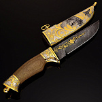 -волк Златоуст НОЖ украшенный Н8 ц/м сталь У10А-7ХНМ рукоять-орех