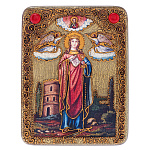 0028055/15*20см Икона подарочная "Св.Варвара Илиопольская"мор.дуб  в ПУ (RTI-277.m)