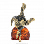 Статуэтка с янтарем "Петух с гитарой", фотография 2. Интернет-магазин ЛАВКА ПОДАРКОВ