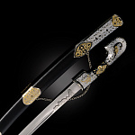 11820/МП  Сувенирное оружие ШАШКА кавказская  кожаные ножны с мет.вкл.