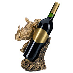 0071079 Сувенир ПОДСТАВКА ПОД БУТЫЛКУ "НОСОРОГ" (цвет бронзовый)