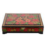 Шкатулка для документов "Птица и рябина". Хохлома