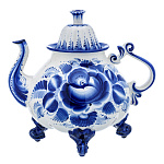 0069262 Гжель ЧАЙНИК "ЛЮКС"в кобальте (СТС)