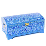 0036210/30*18см Хохлома Шкатулка СУНДУК Зимние цветы (1 ОТДЕЛЕНИЕ) Р-40 (С 1906)