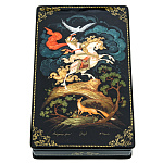 0072301 Лаковая миниатюра Шкатулка "Соколиная Охота" 20*12см (109)