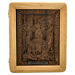 0040759/26*21см  Икона подарочная резная КИОТ (береза) "ТРОИЦА" мор. дуб RAR-230.m