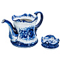 Чайник "Утро". Гжель, фотография 2. Интернет-магазин ЛАВКА ПОДАРКОВ